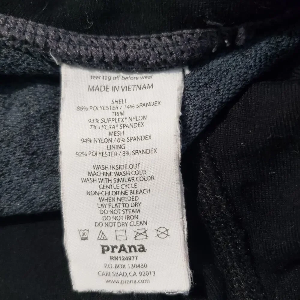 prAna Ruched Yoga Leggings Women's Medium Gray‎ Diamond Print Stretch Activewear